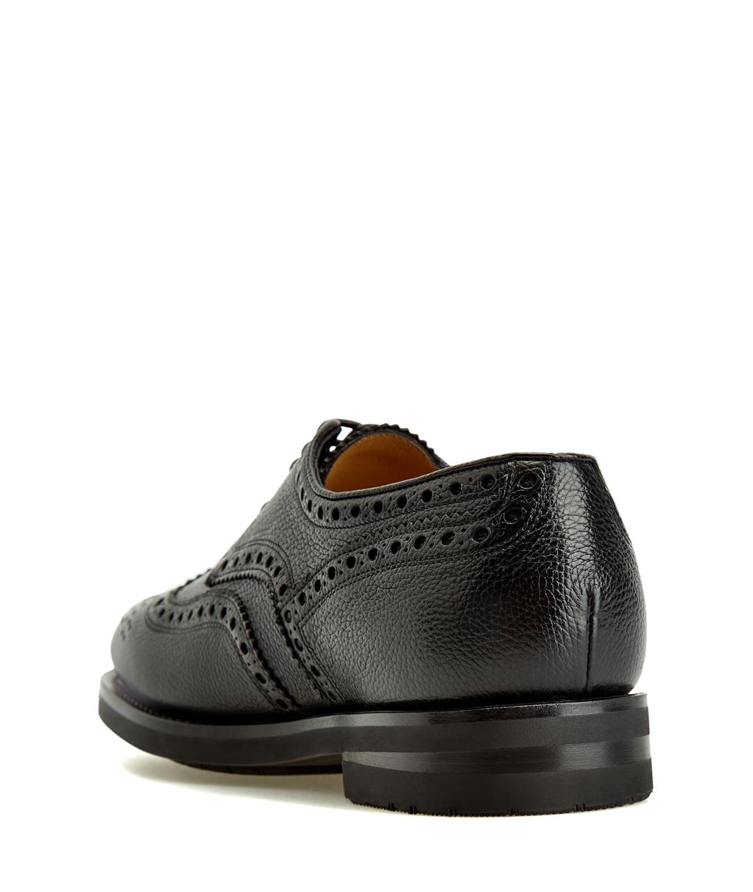 SANTONI Черные кожаные туфли, фото 4