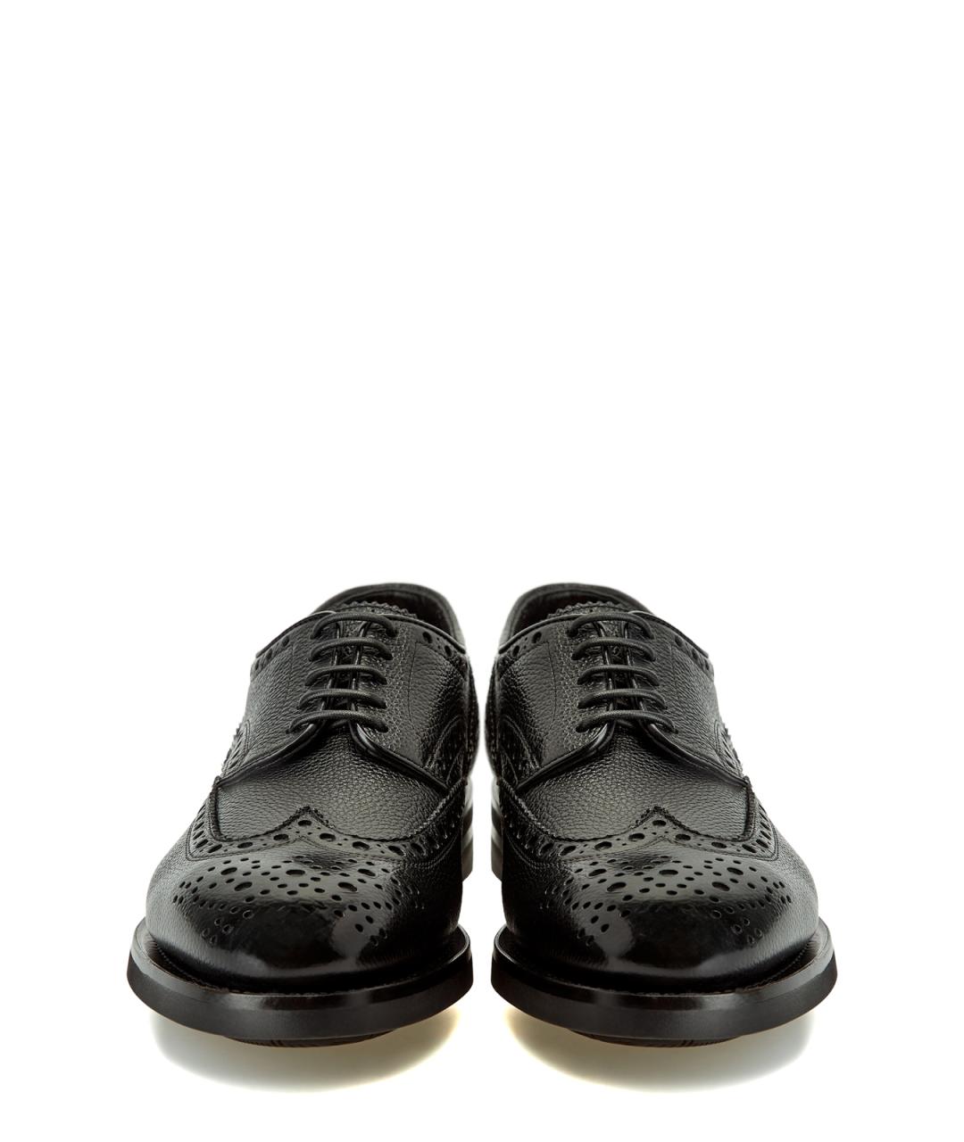SANTONI Черные кожаные туфли, фото 6