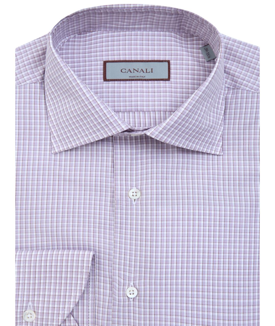 CANALI Розовая хлопковая классическая рубашка, фото 2