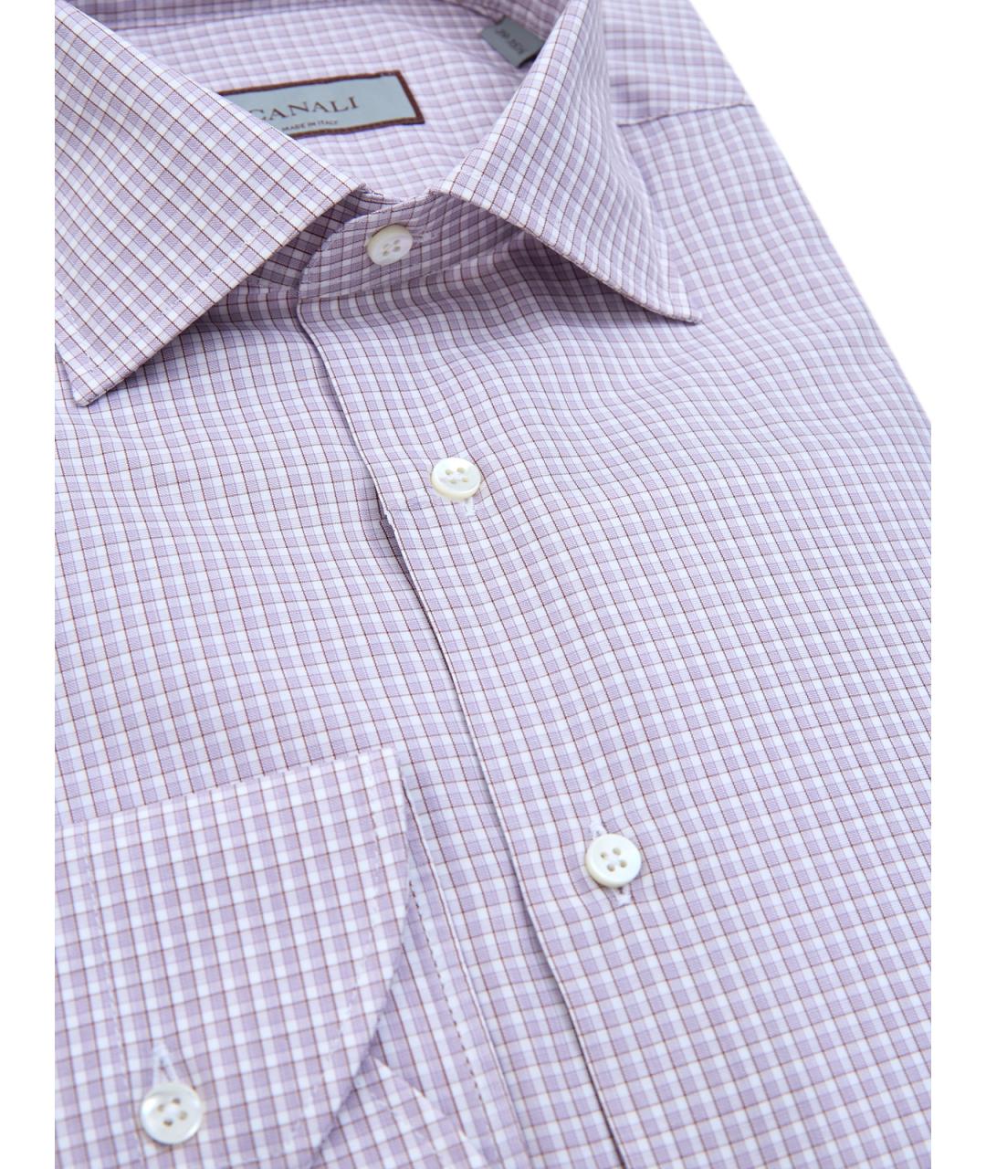 CANALI Розовая хлопковая классическая рубашка, фото 3