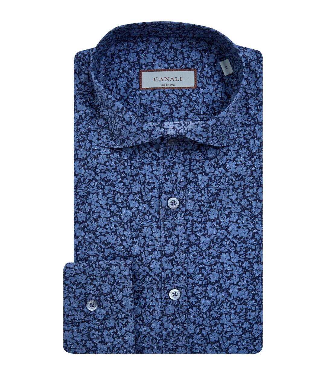 CANALI Синяя хлопковая кэжуал рубашка, фото 1