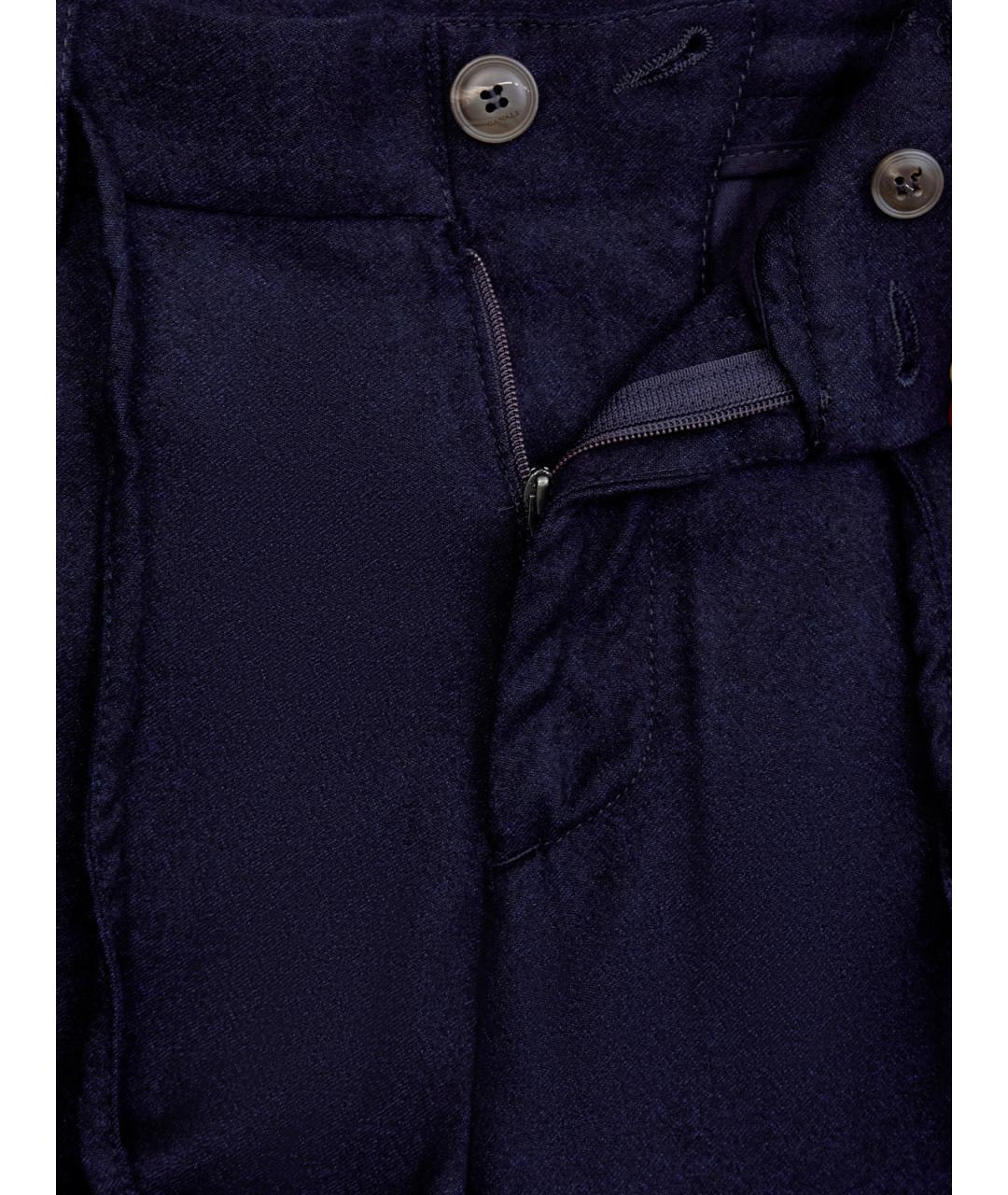 CANALI Синие шерстяные повседневные брюки, фото 6
