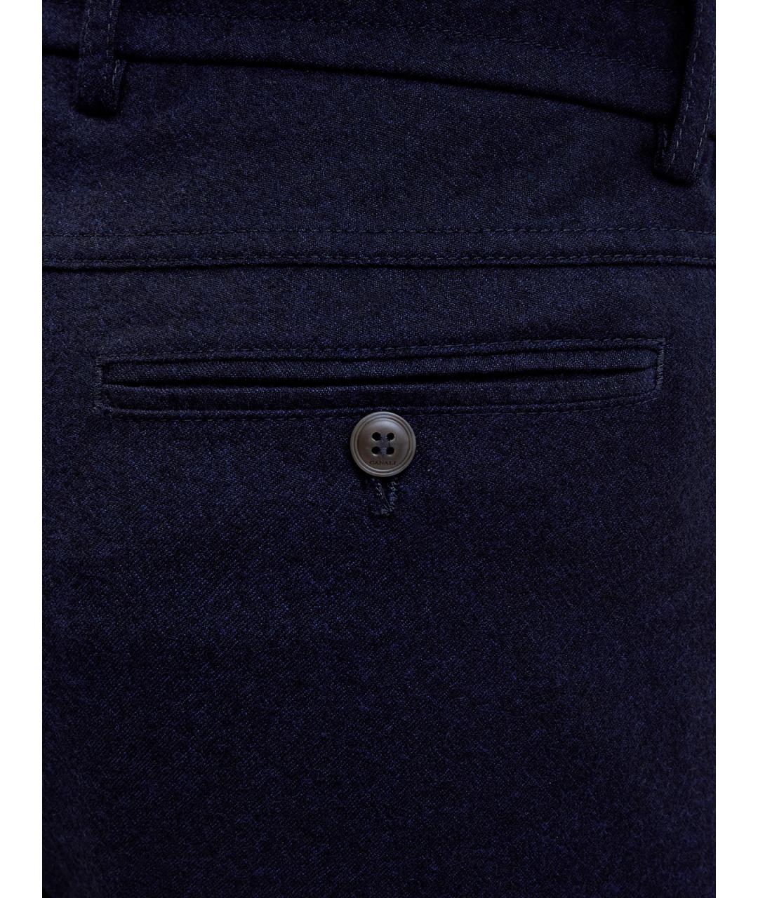 CANALI Синие шерстяные повседневные брюки, фото 5