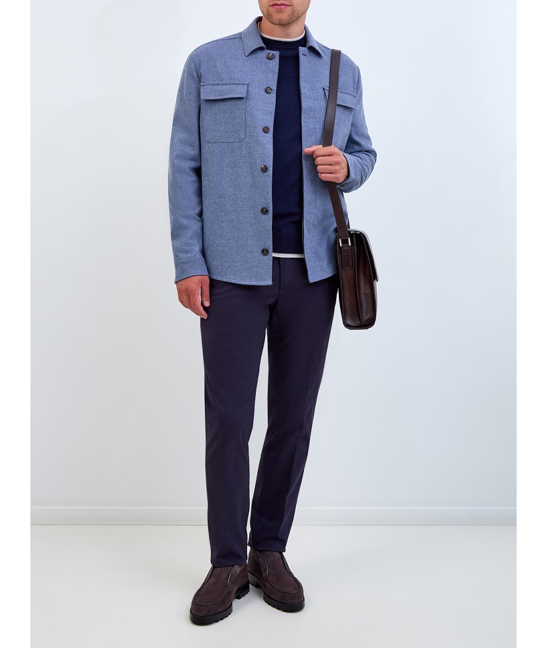 ELEVENTY Синие хлопковые повседневные брюки, фото 2