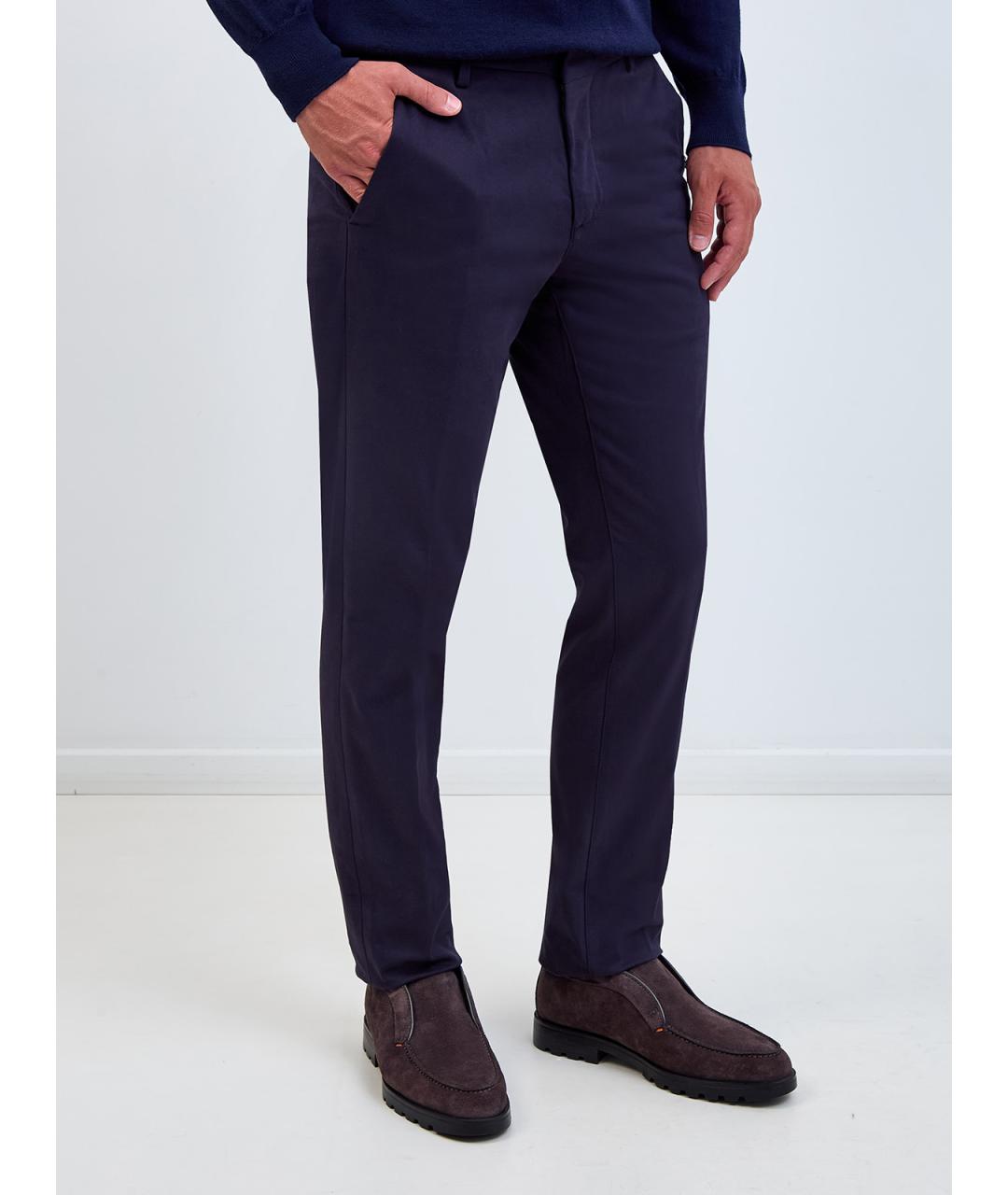 ELEVENTY Синие хлопковые повседневные брюки, фото 3