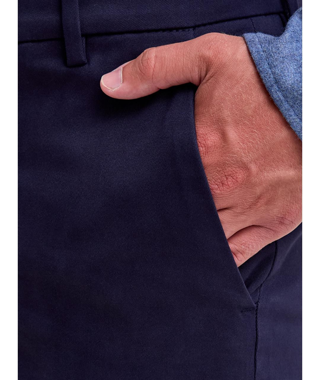 ELEVENTY Синие хлопковые повседневные брюки, фото 5