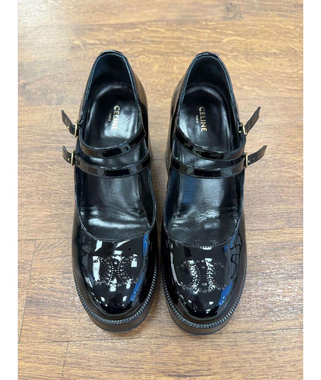 CELINE Черные туфли из лакированной кожи, фото 2