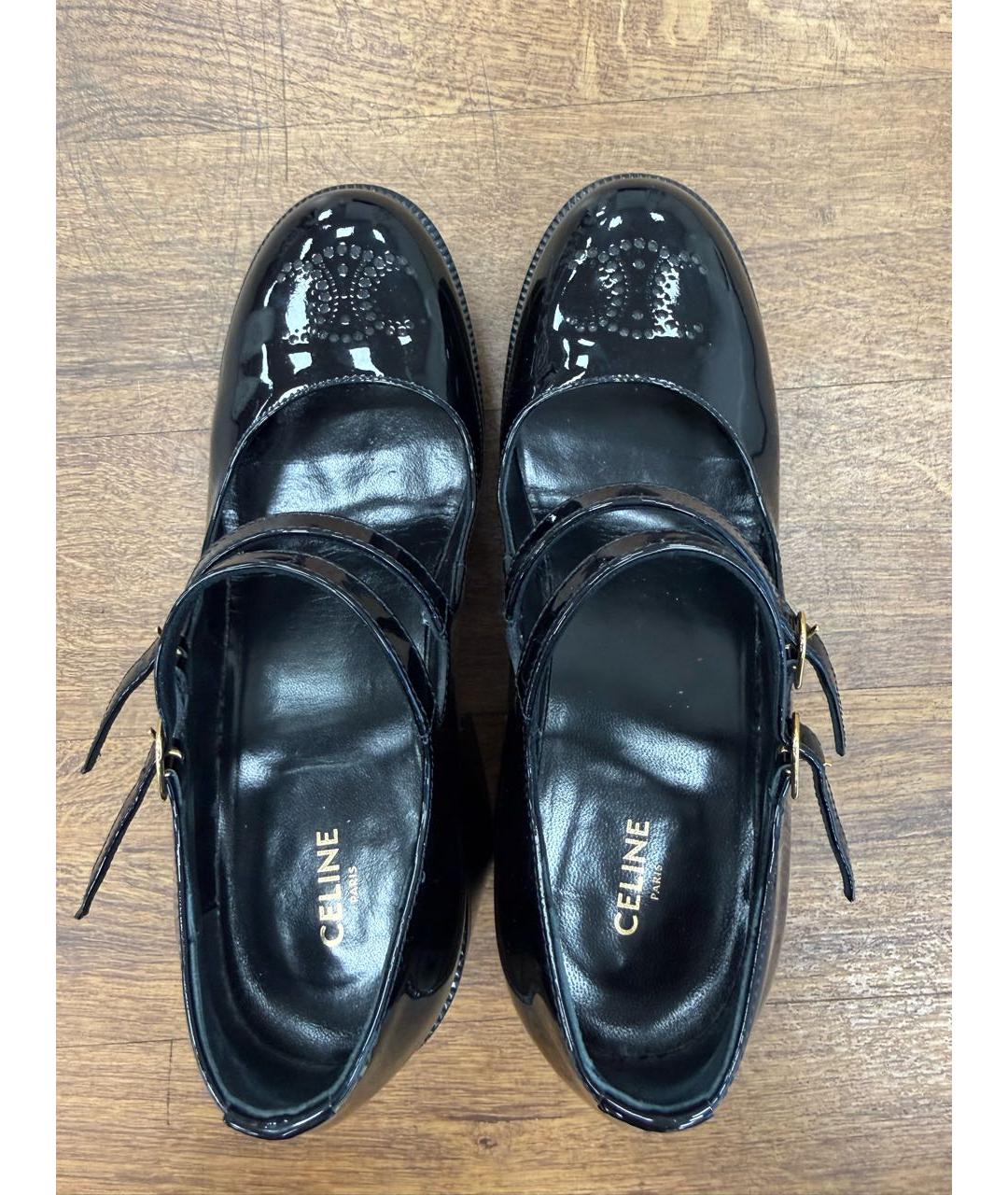 CELINE Черные туфли из лакированной кожи, фото 3