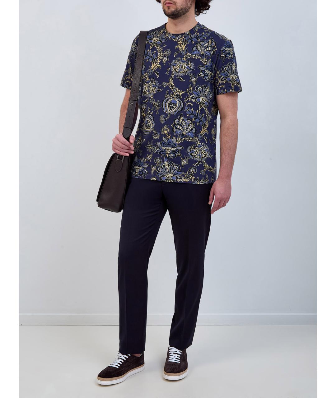 ETRO Синяя хлопковая футболка, фото 2