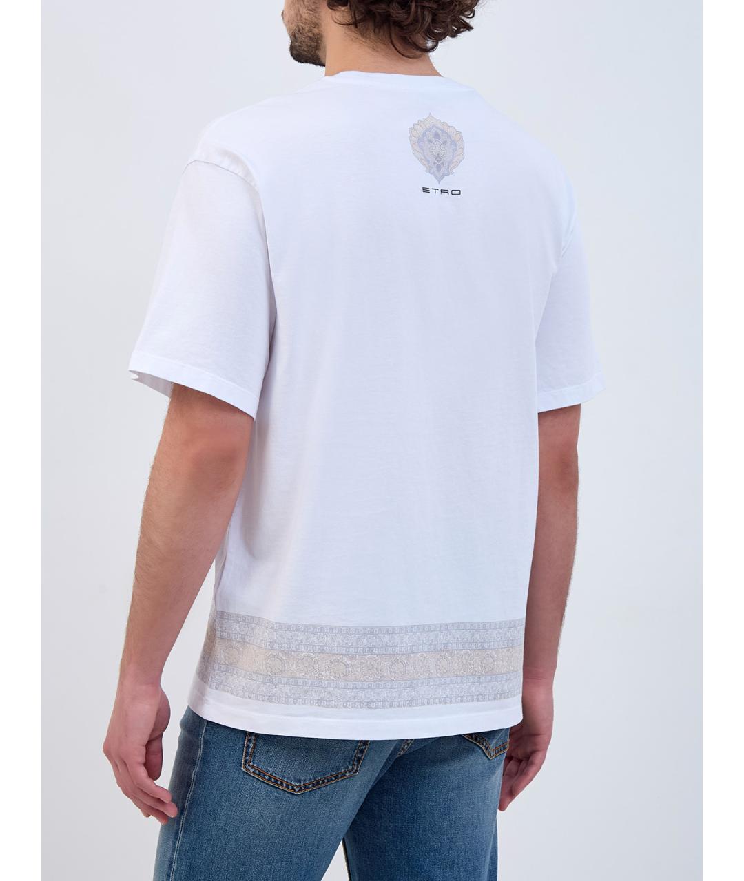 ETRO Белая хлопковая футболка, фото 4
