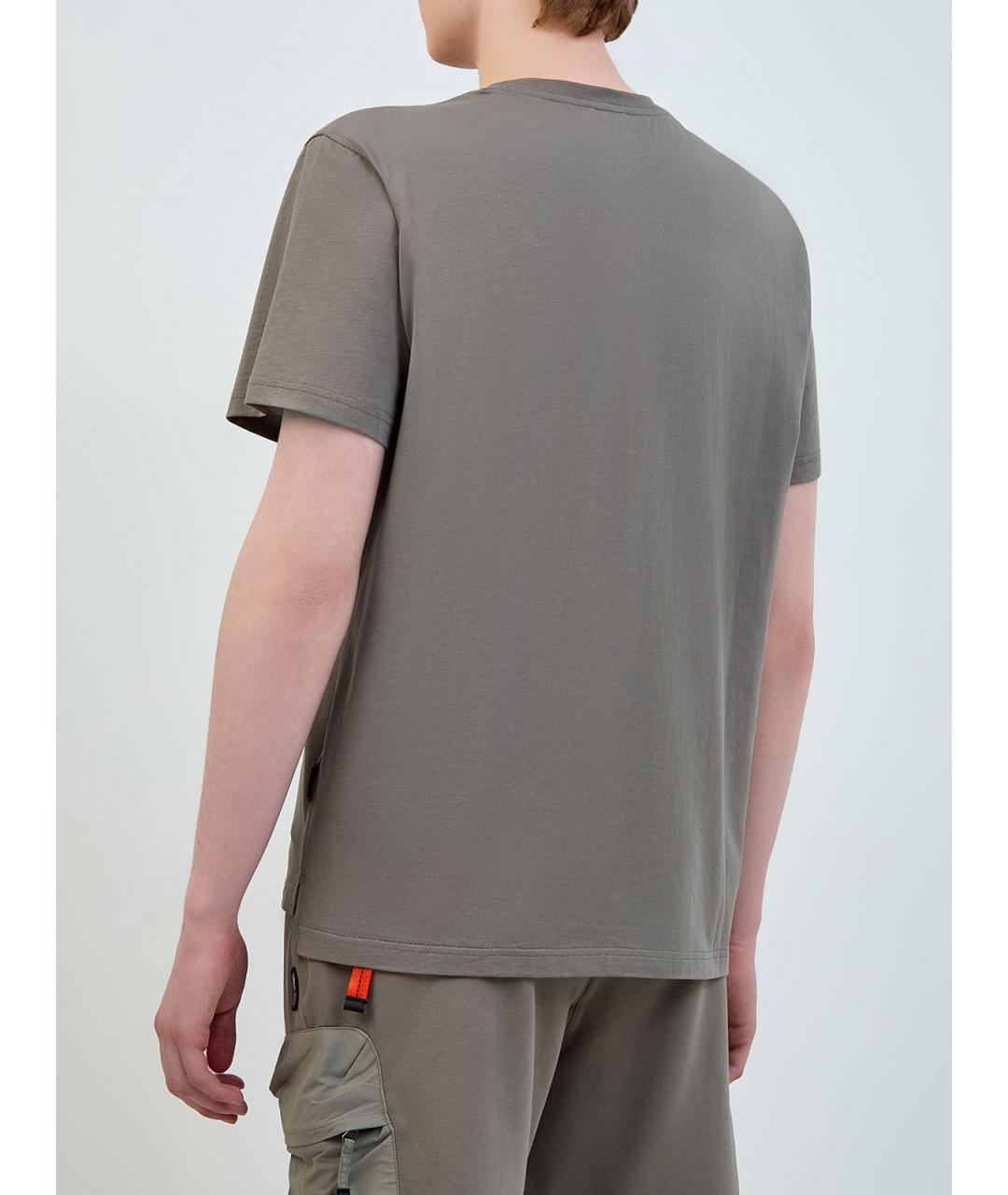 PARAJUMPERS Зеленая хлопковая футболка, фото 4