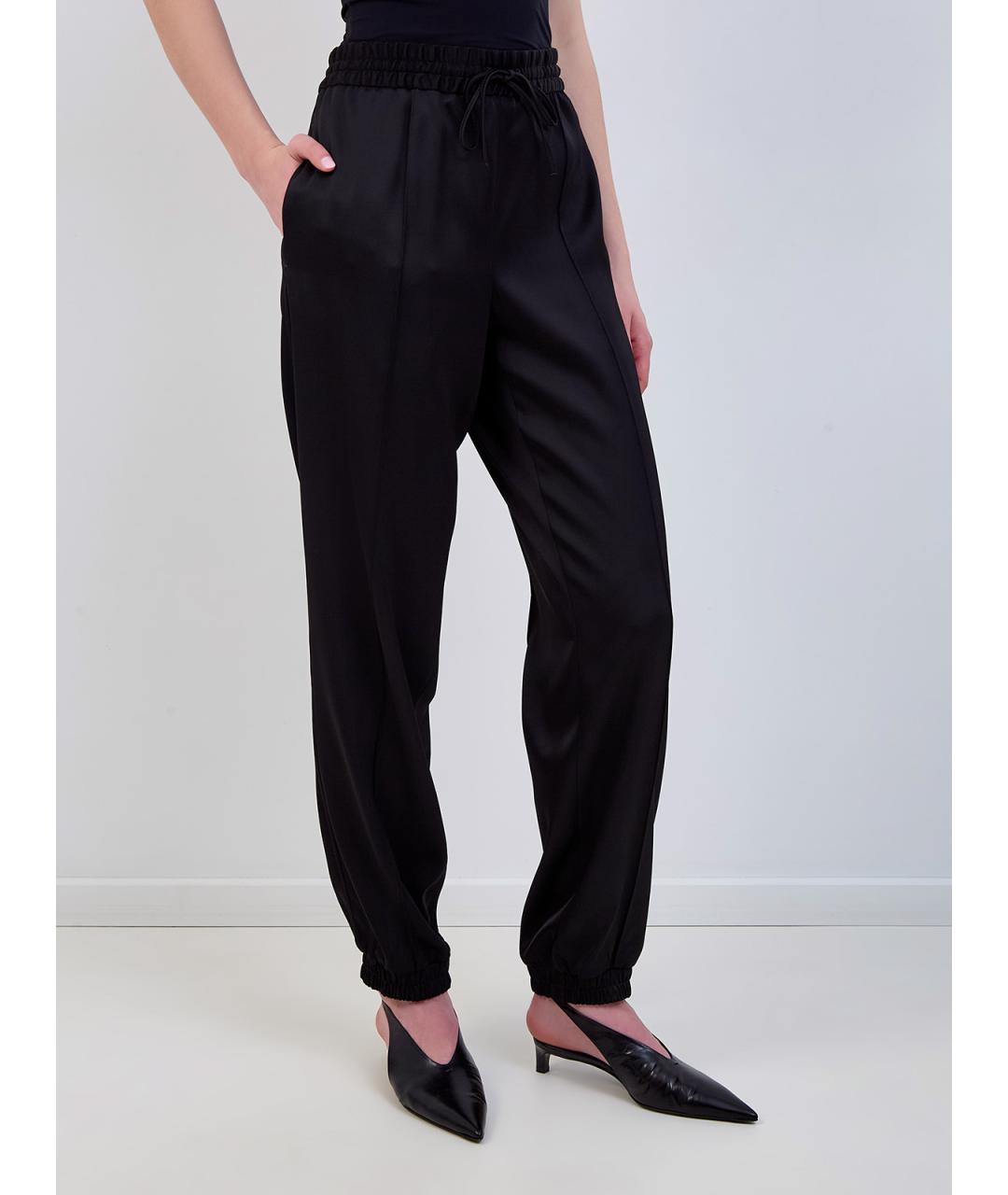 JIL SANDER Черные вискозные прямые брюки, фото 3
