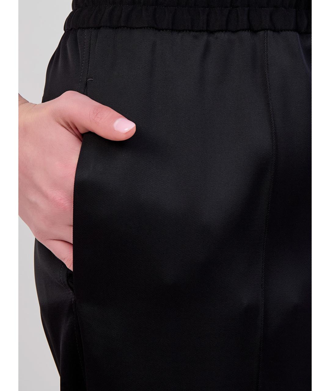 JIL SANDER Черные вискозные прямые брюки, фото 5
