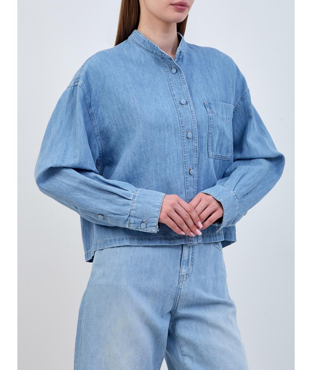 LORENA ANTONIAZZI Голубая хлопковая рубашка, фото 3