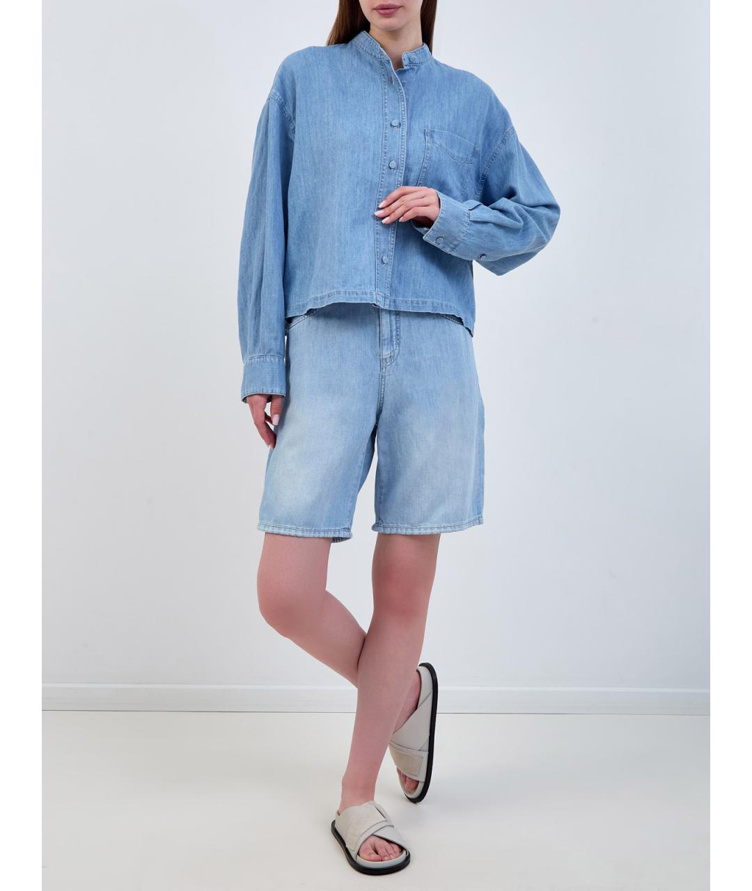 LORENA ANTONIAZZI Голубая хлопковая рубашка, фото 2