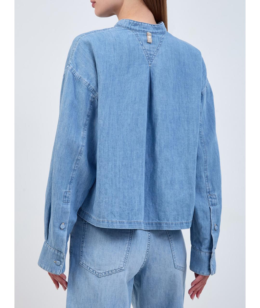 LORENA ANTONIAZZI Голубая хлопковая рубашка, фото 4