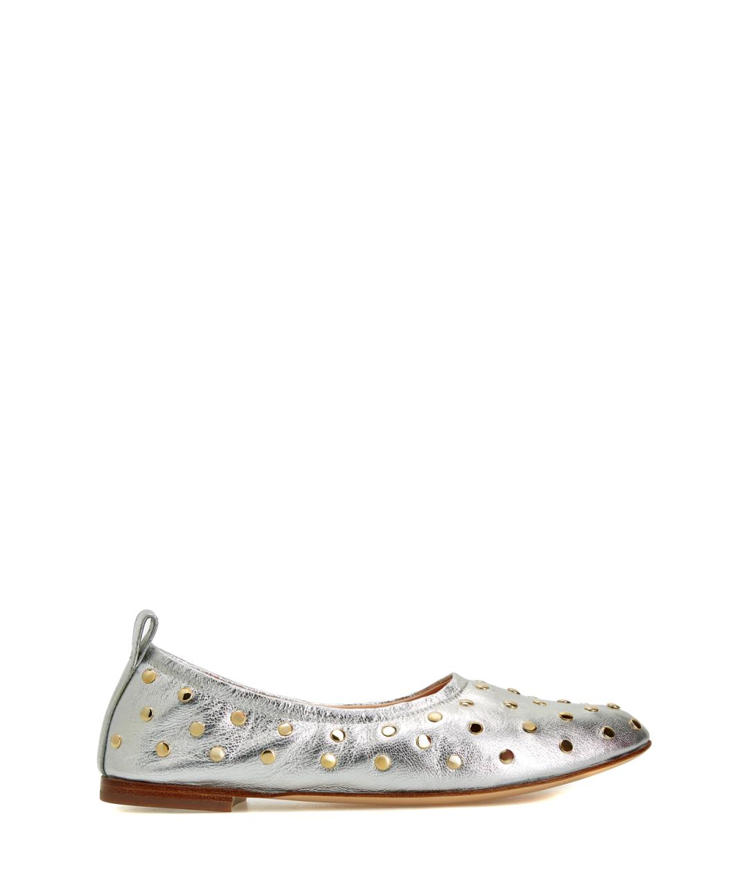 AGL Серебряные кожаные балетки, фото 1