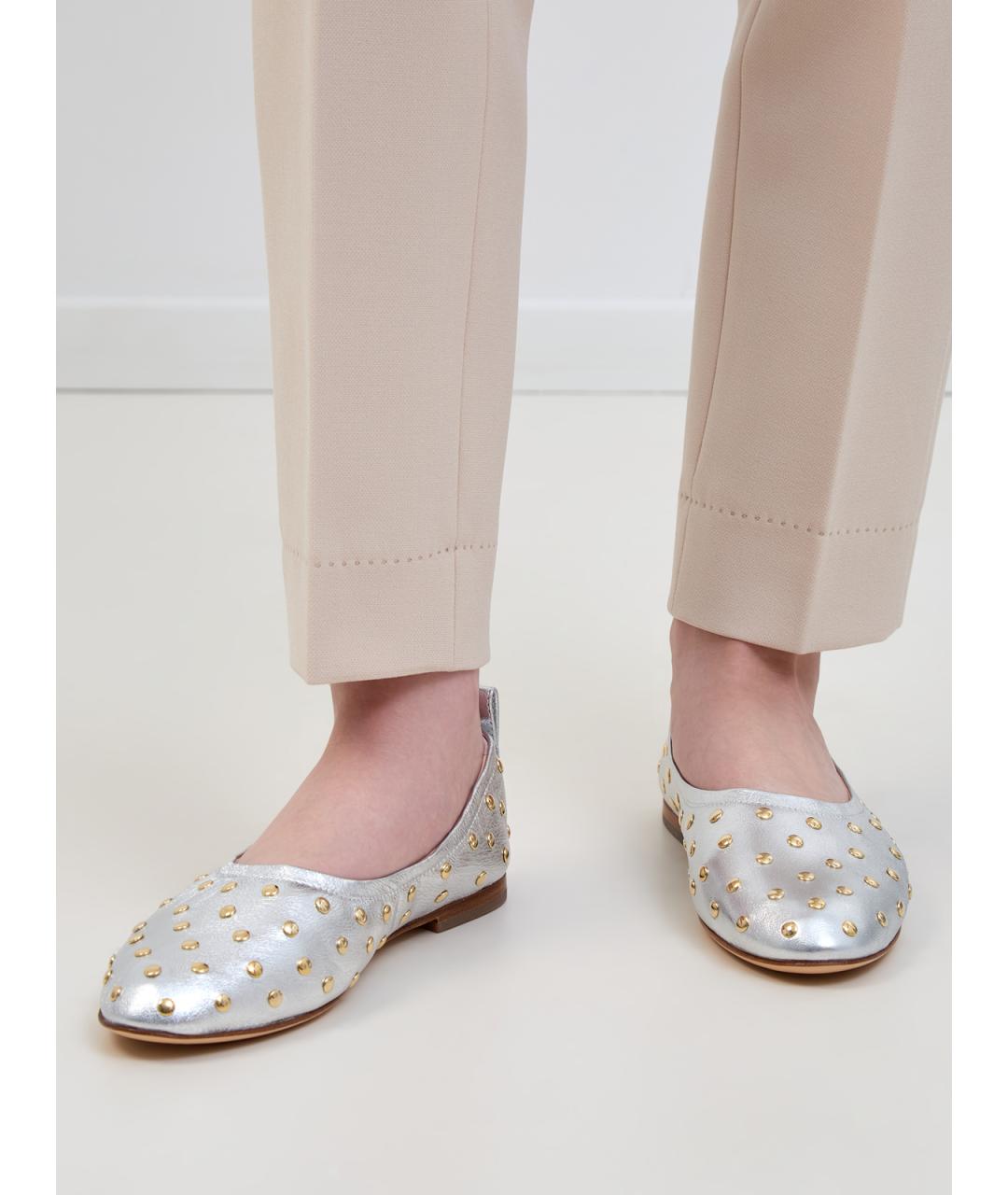 AGL Серебряные кожаные балетки, фото 2