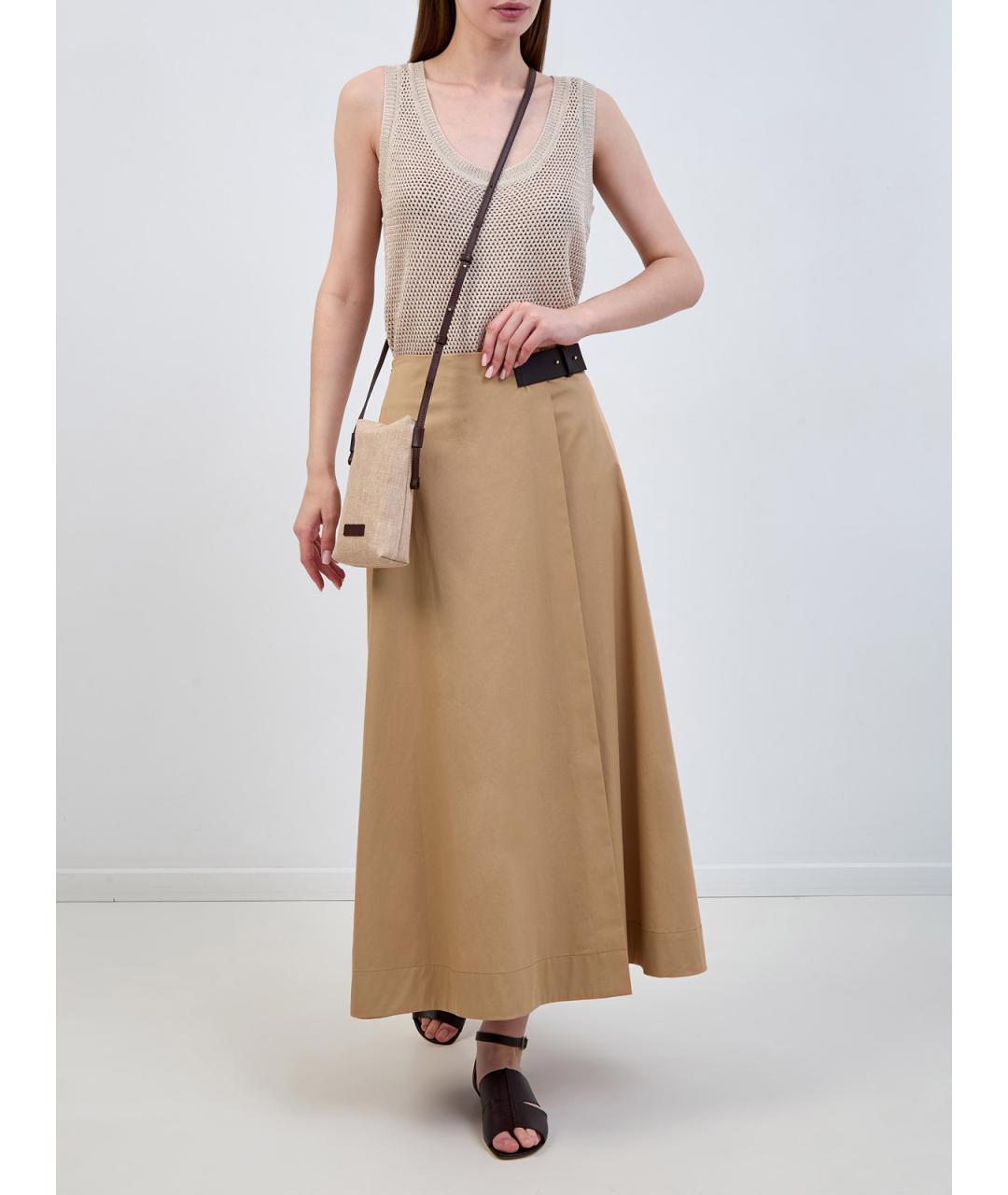 LORENA ANTONIAZZI Бежевая вискозная майка, фото 2