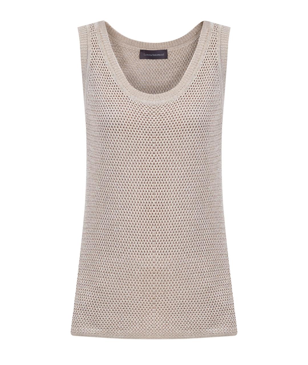 LORENA ANTONIAZZI Бежевая вискозная майка, фото 1