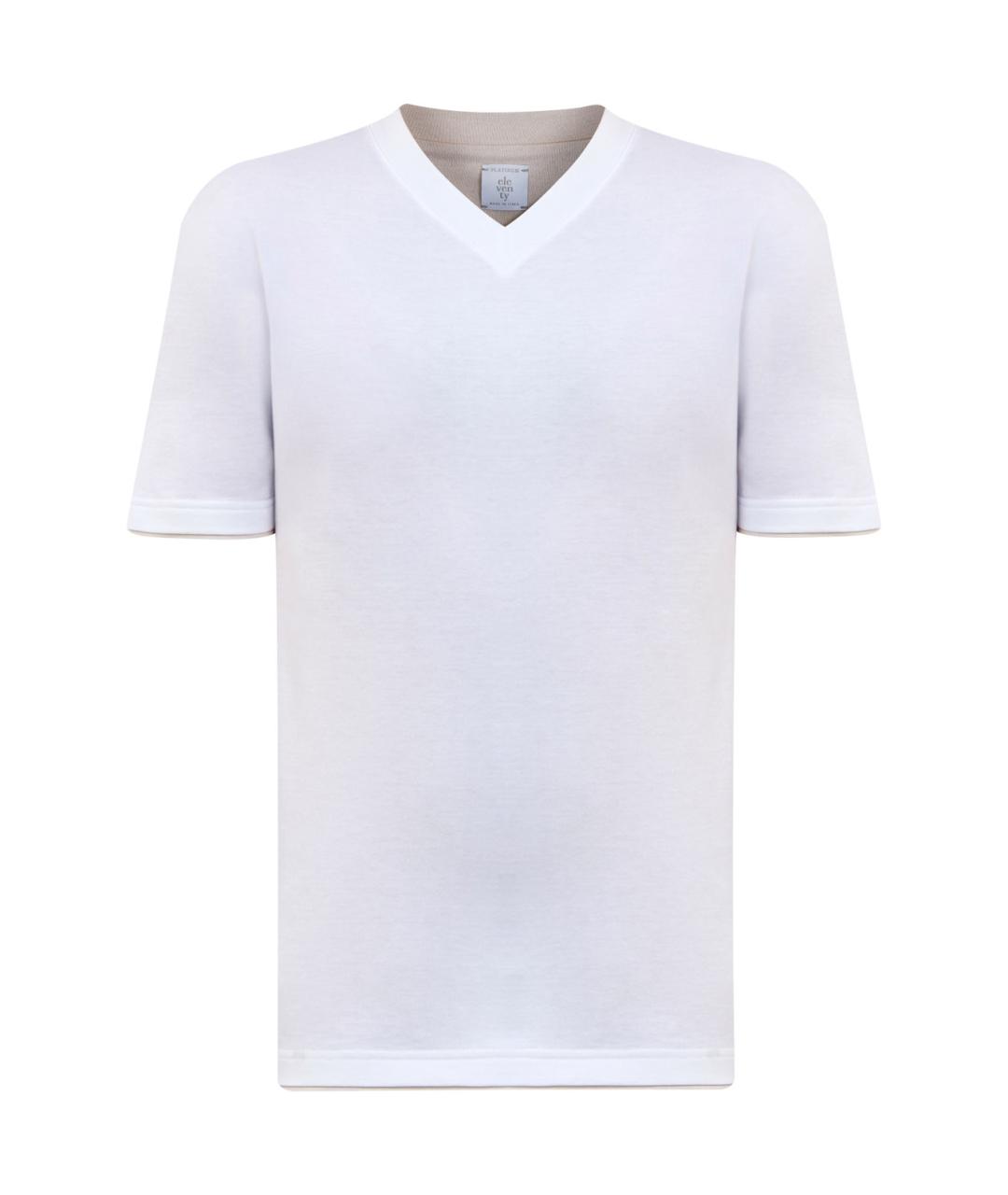 ELEVENTY Белая хлопковая футболка, фото 1