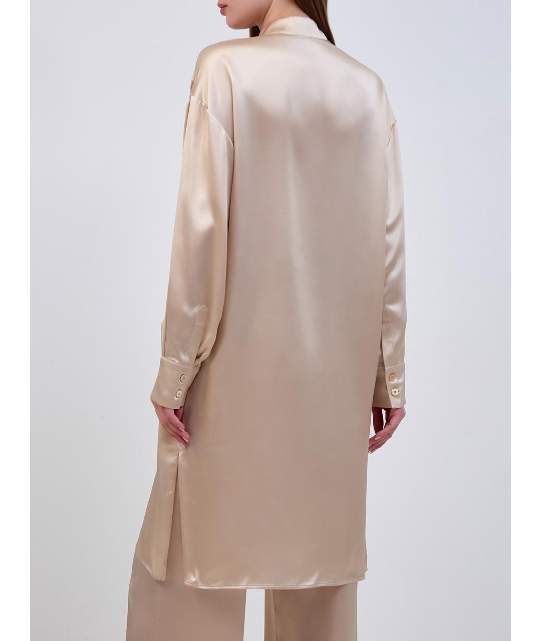 ELEVENTY Бежевая шелковая блузы, фото 4