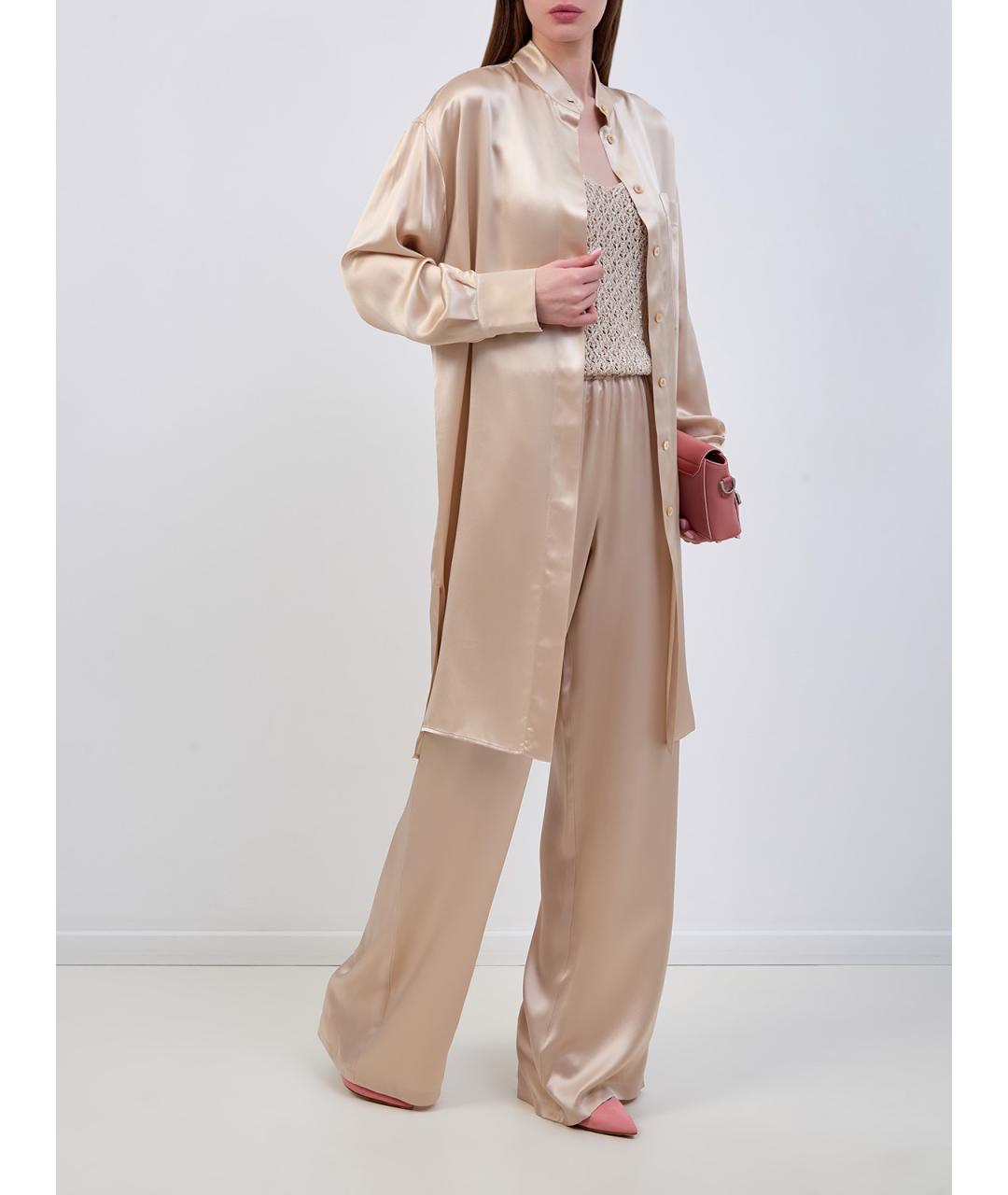 ELEVENTY Бежевая шелковая блузы, фото 2