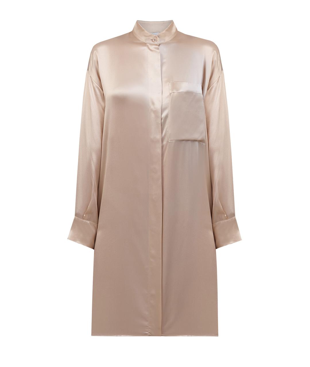 ELEVENTY Бежевая шелковая блузы, фото 1