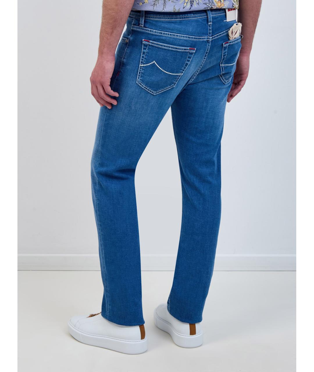 JACOB COHEN Синие хлопковые джинсы скинни, фото 4