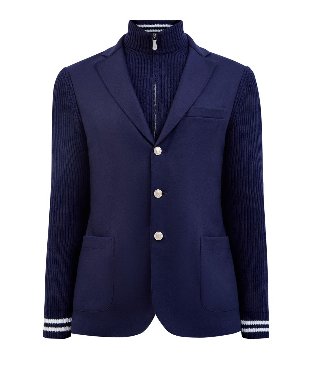 ELEVENTY Синий шерстяной пиджак, фото 1