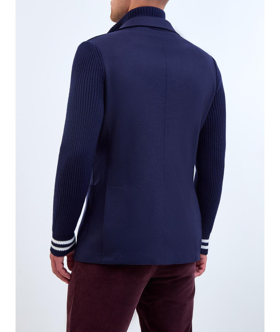 ELEVENTY Синий шерстяной пиджак, фото 4