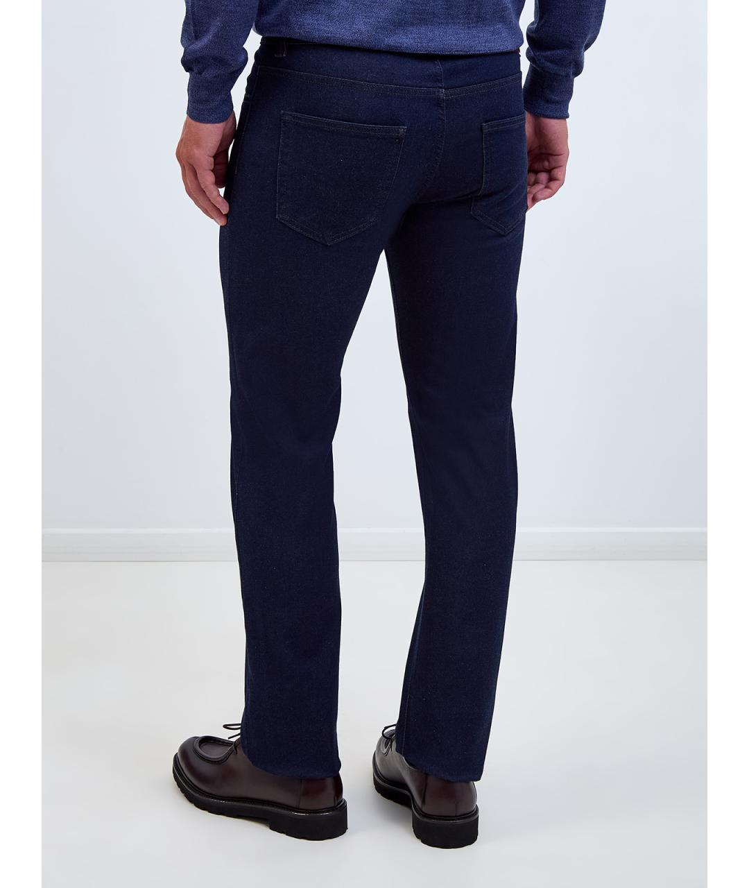 CANALI Темно-синие хлопковые прямые джинсы, фото 4