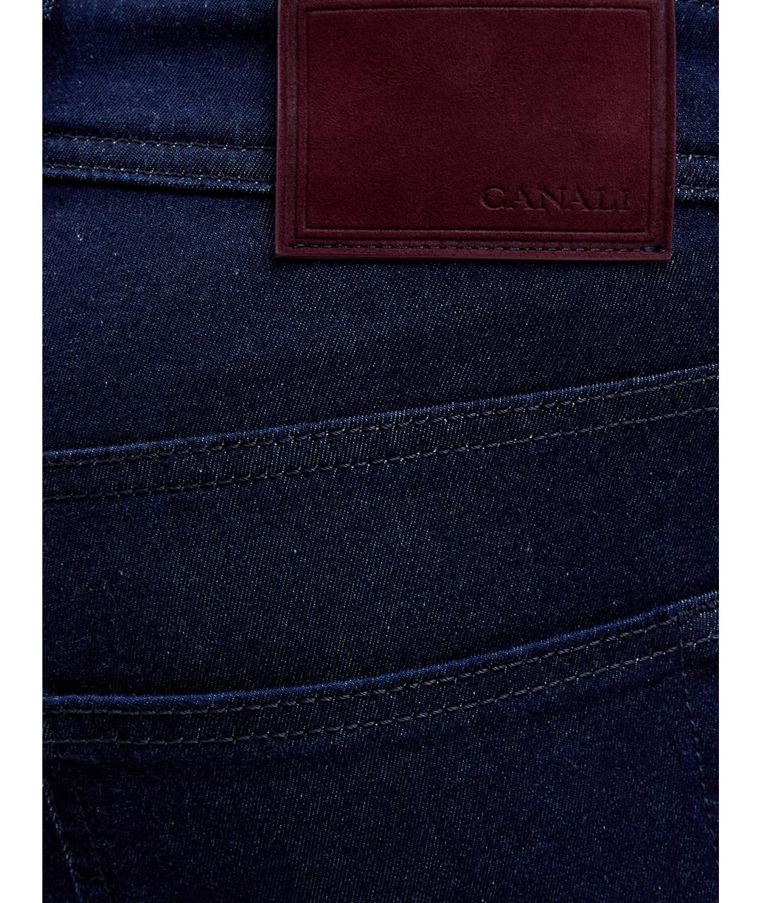 CANALI Темно-синие хлопковые прямые джинсы, фото 5