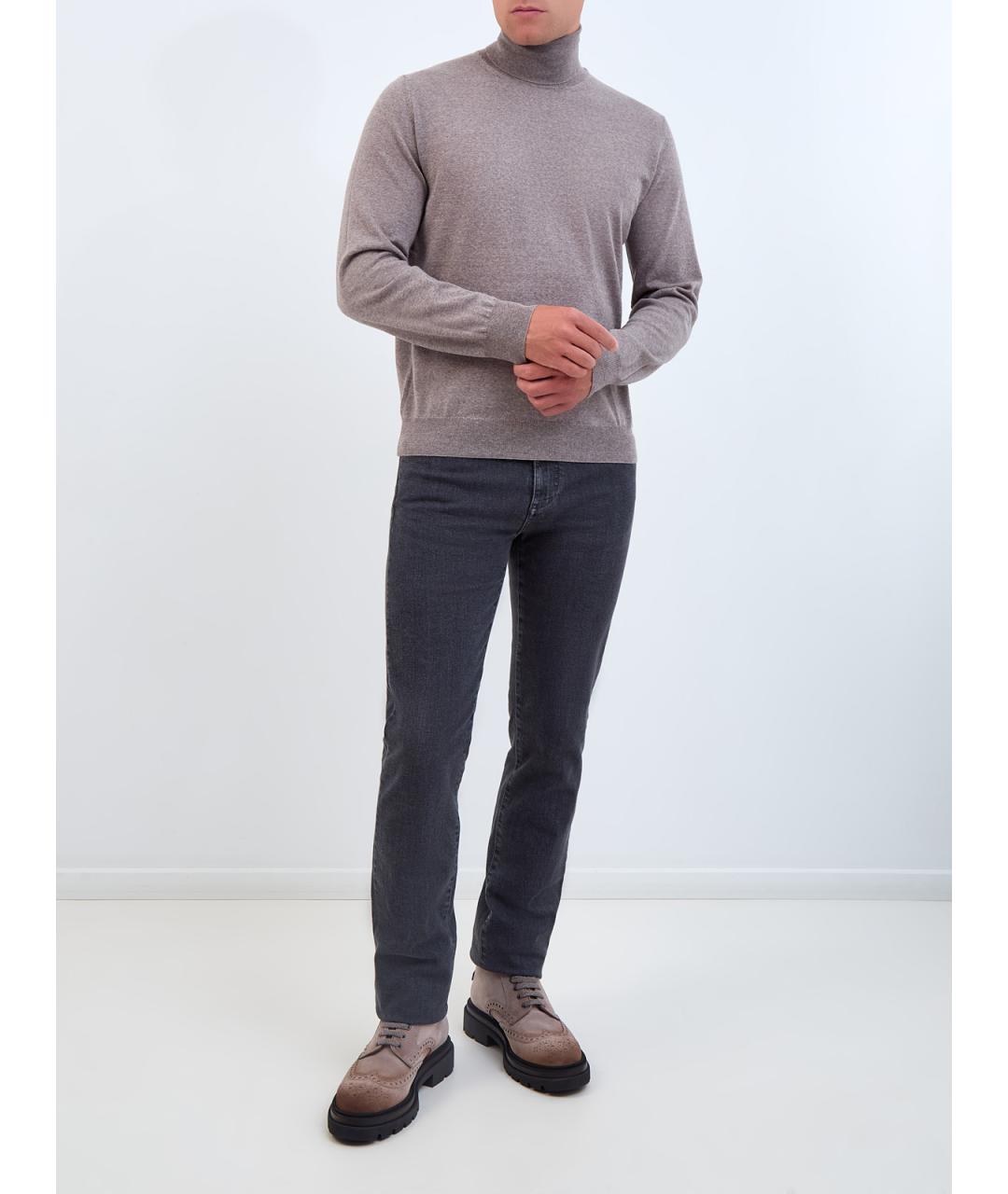 CANALI Серая шерстяная водолазка, фото 2