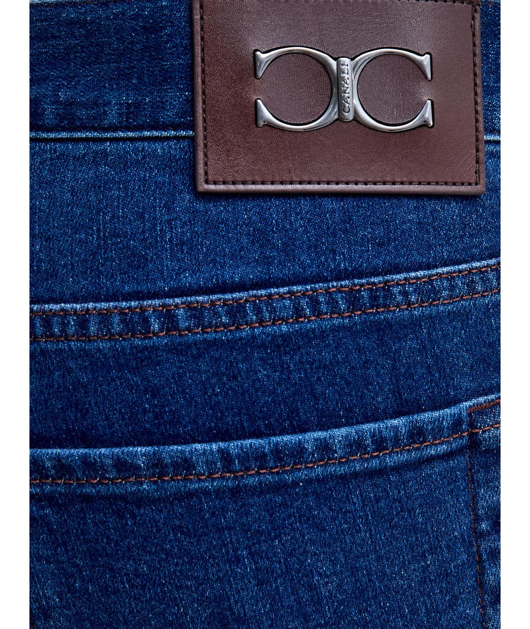 CANALI Синие хлопковые джинсы скинни, фото 5