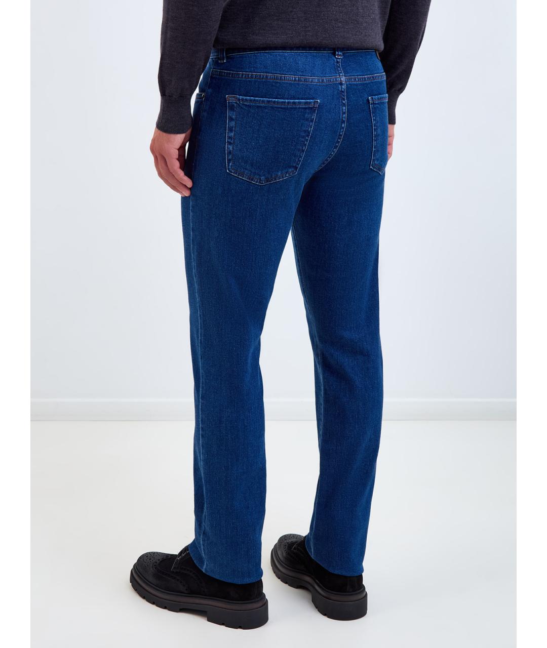 CANALI Синие хлопковые джинсы скинни, фото 4