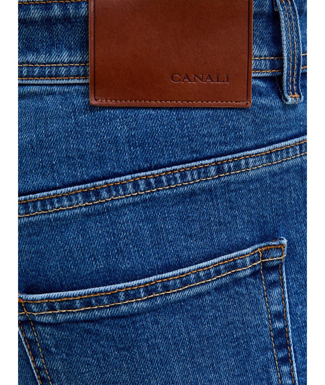 CANALI Синие хлопковые джинсы скинни, фото 5