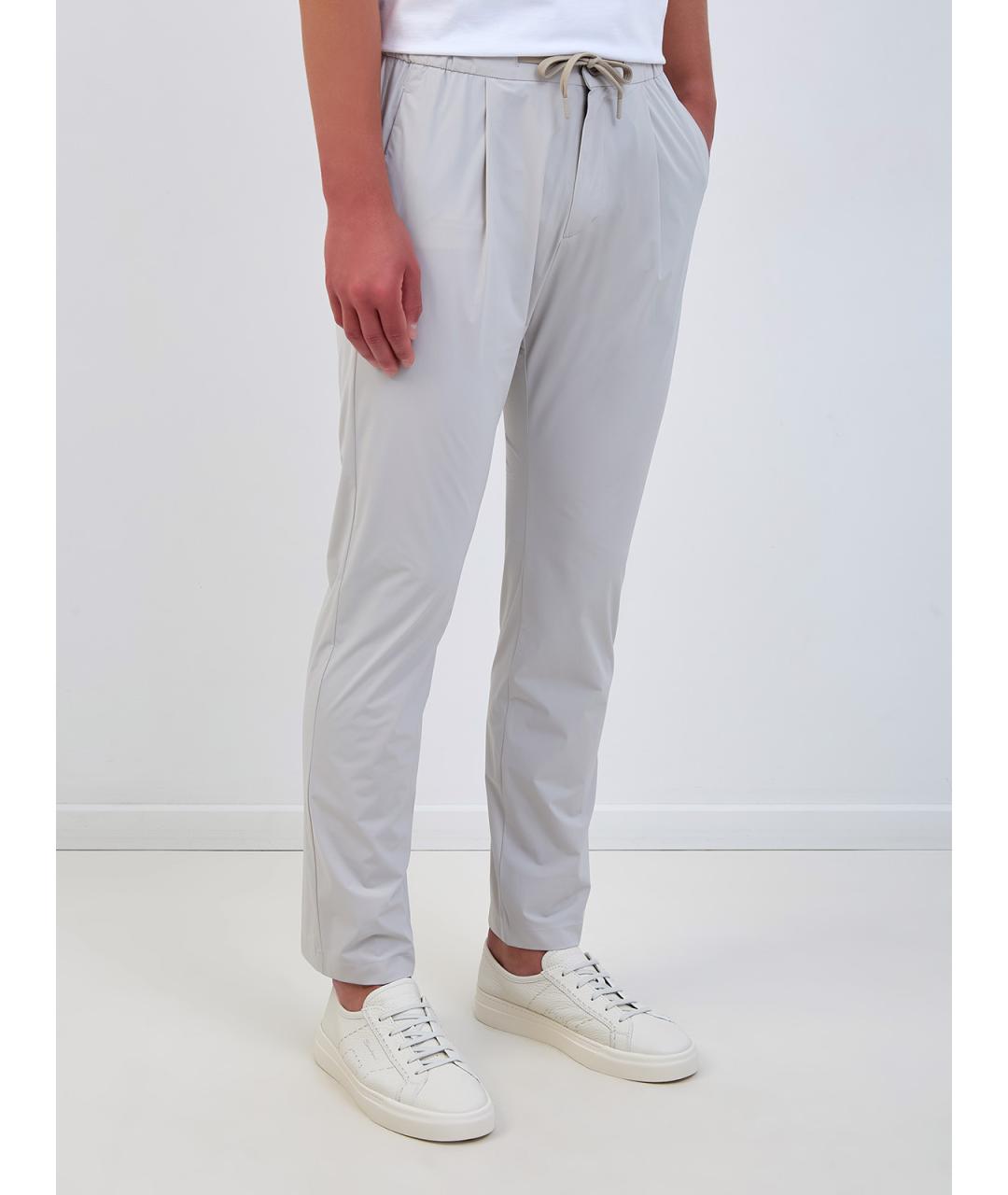 HERNO Серые полиамидовые повседневные брюки, фото 3