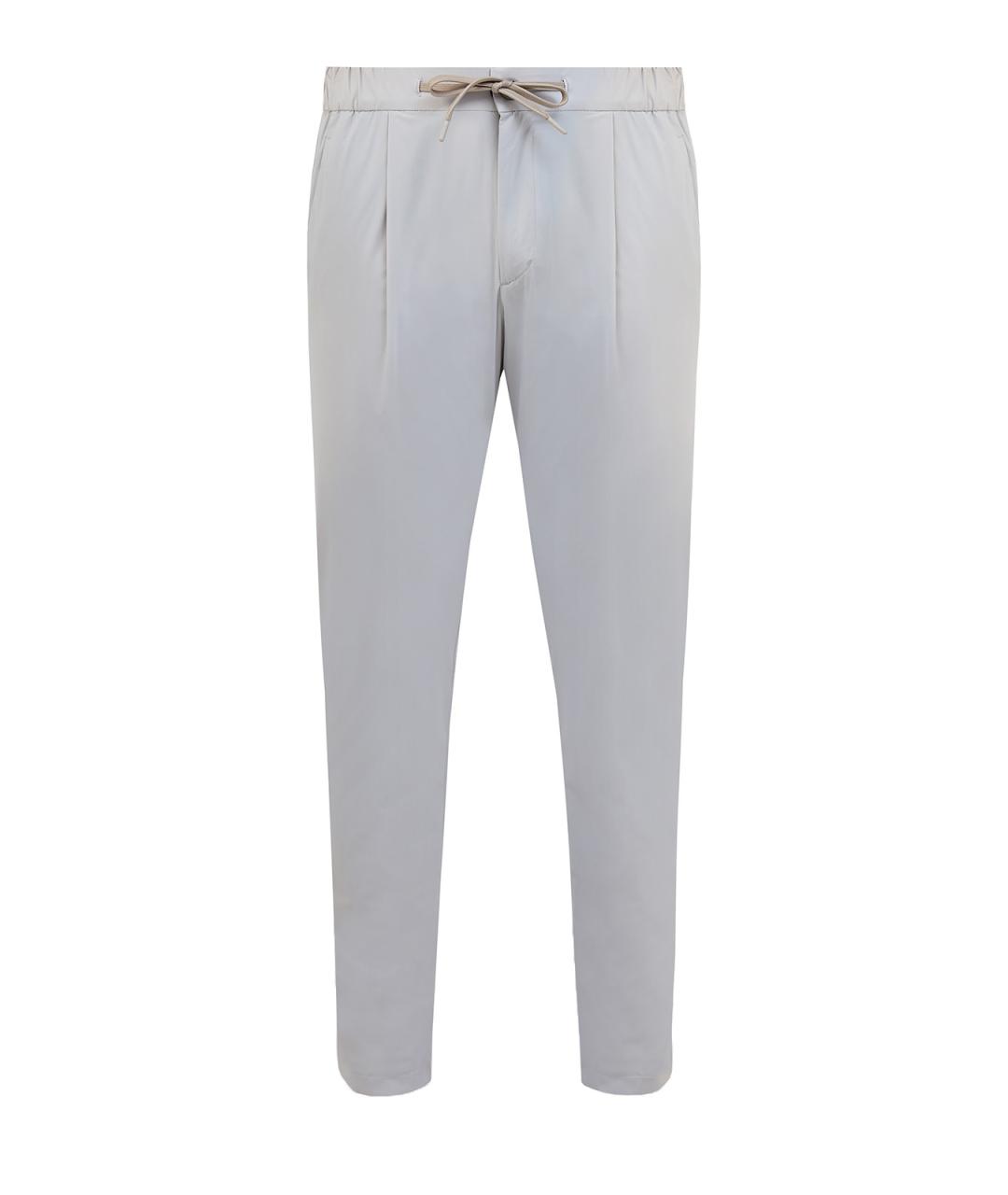HERNO Серые полиамидовые повседневные брюки, фото 1