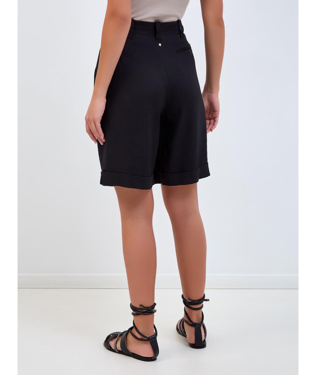 LORENA ANTONIAZZI Черные льняные шорты, фото 4