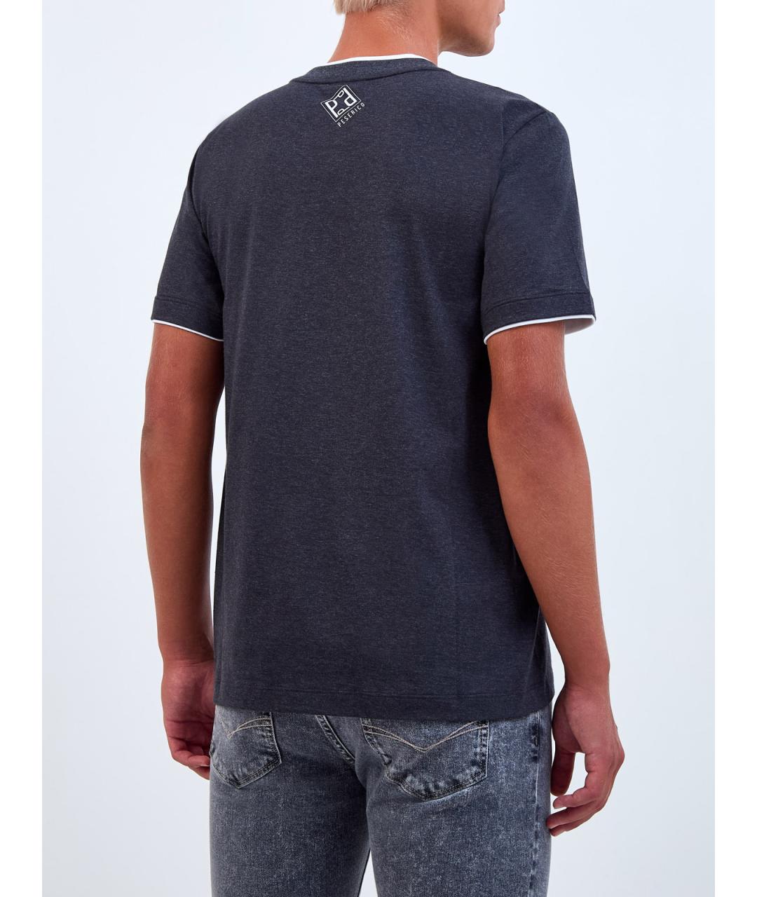 PESERICO Серая хлопковая футболка, фото 4