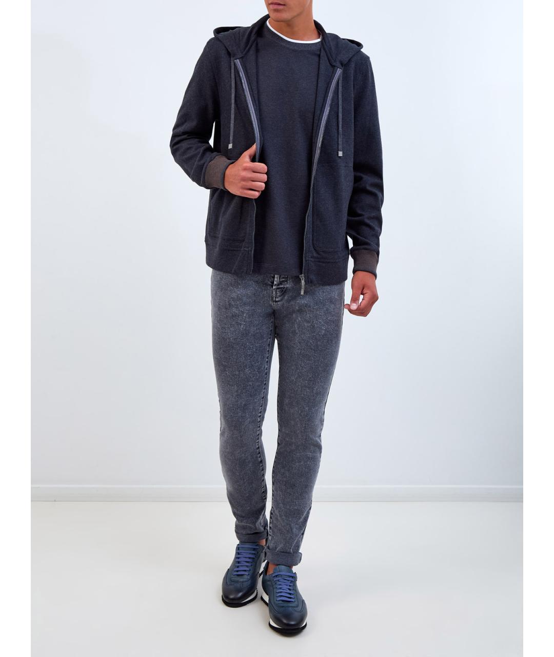 PESERICO Серая хлопковая футболка, фото 2