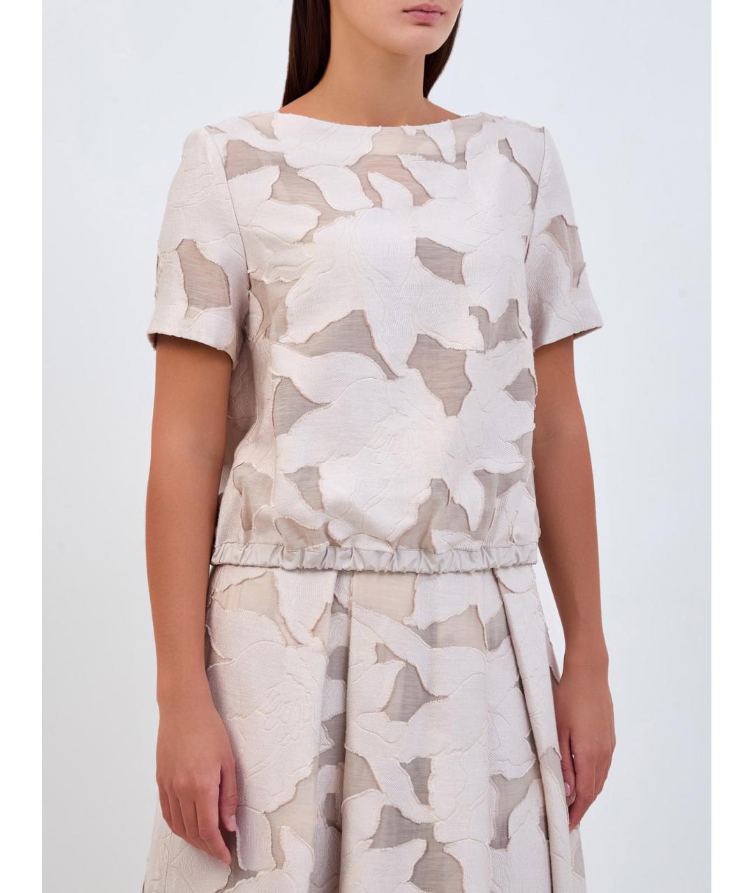 HERNO Бежевая вискозная футболка, фото 3