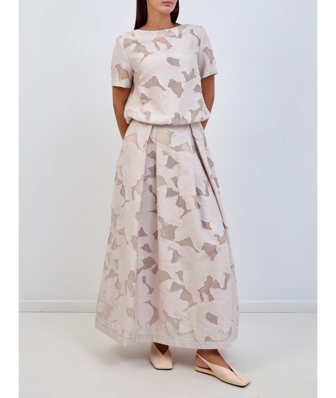 HERNO Бежевая вискозная футболка, фото 2