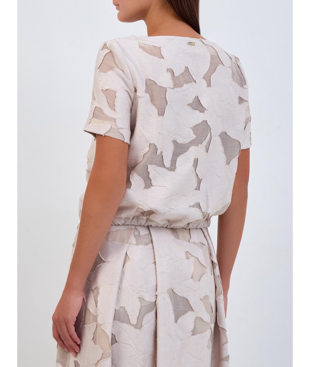 HERNO Бежевая вискозная футболка, фото 4