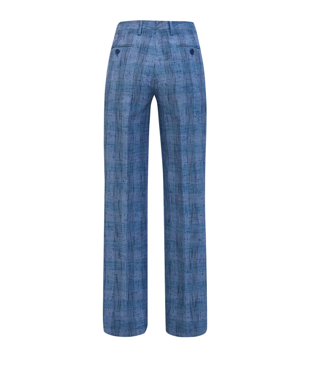 ETRO Голубые льняные прямые брюки, фото 2