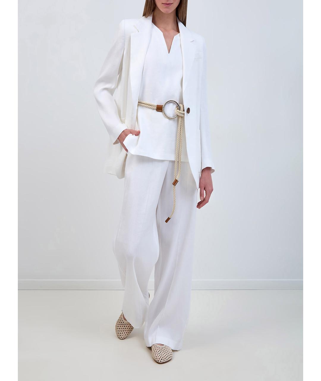 LORENA ANTONIAZZI Белая льняная блузы, фото 2