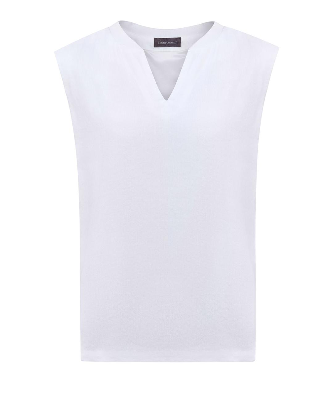 LORENA ANTONIAZZI Белая льняная блузы, фото 1