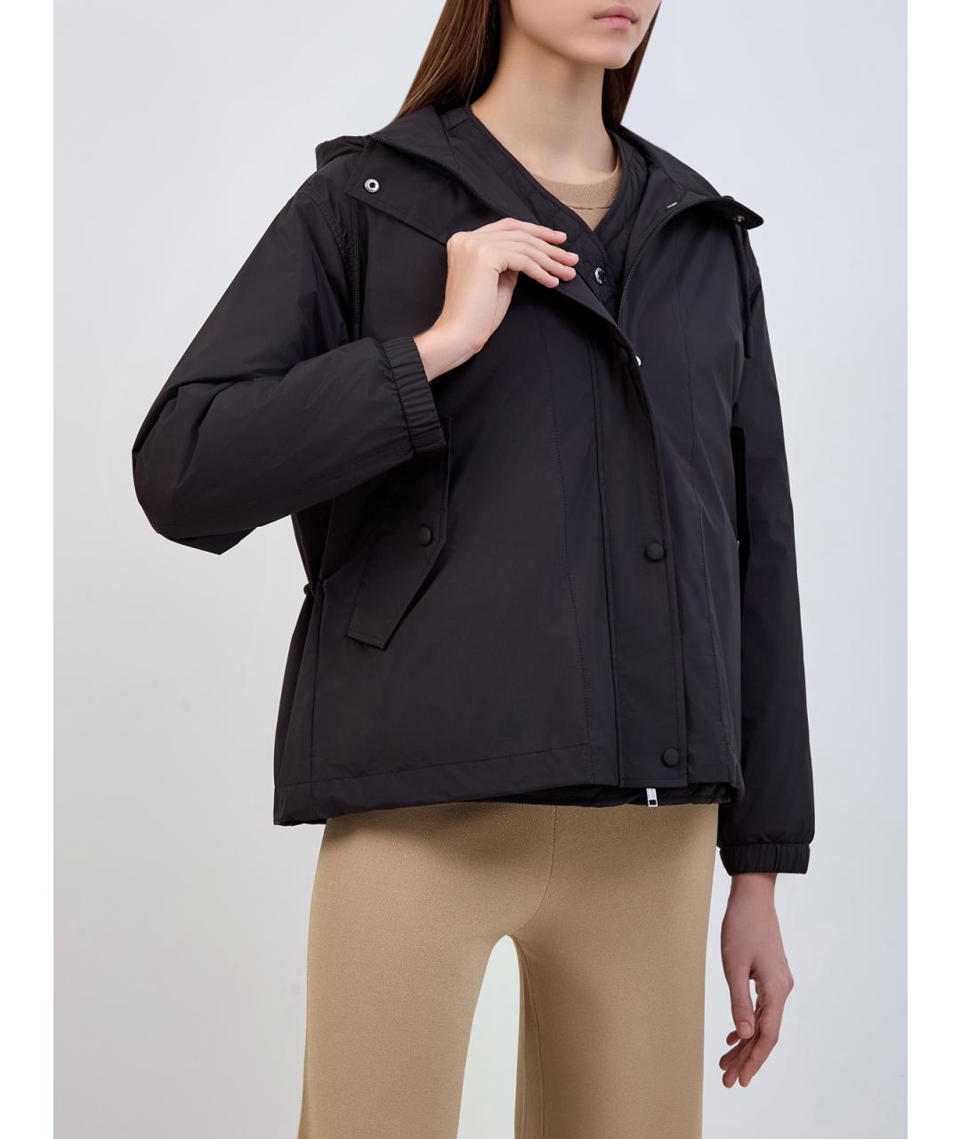 YVES SALOMON Черная полиэстеровая куртка, фото 4