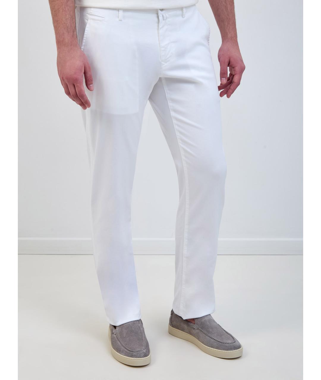 JACOB COHEN Белые хлопковые повседневные брюки, фото 3